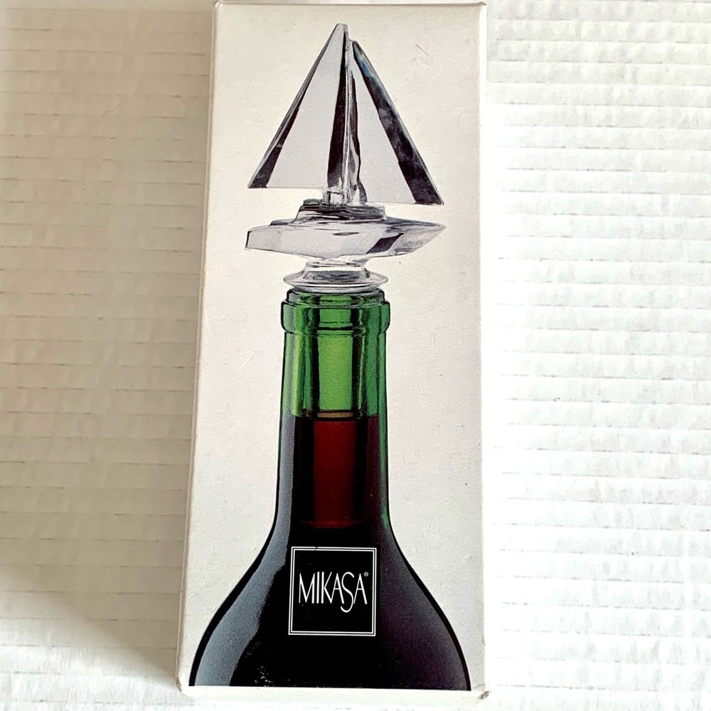 Mikasa Glass Regatta Sailboat Wine Bottle Stopper